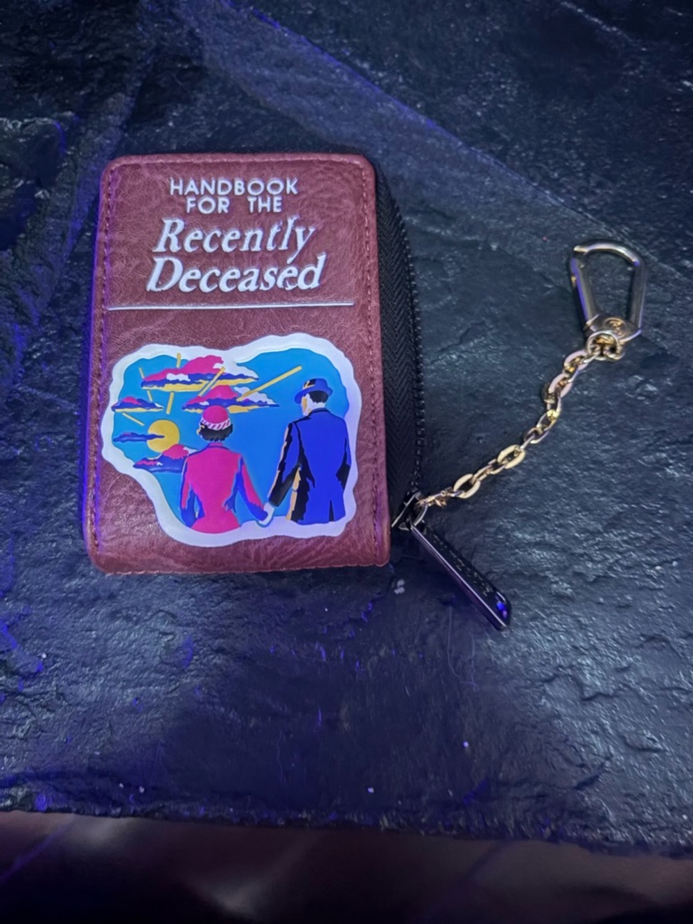 LoungeFly Handbook for the Recently Deceased Zip Wallet - Burgundy